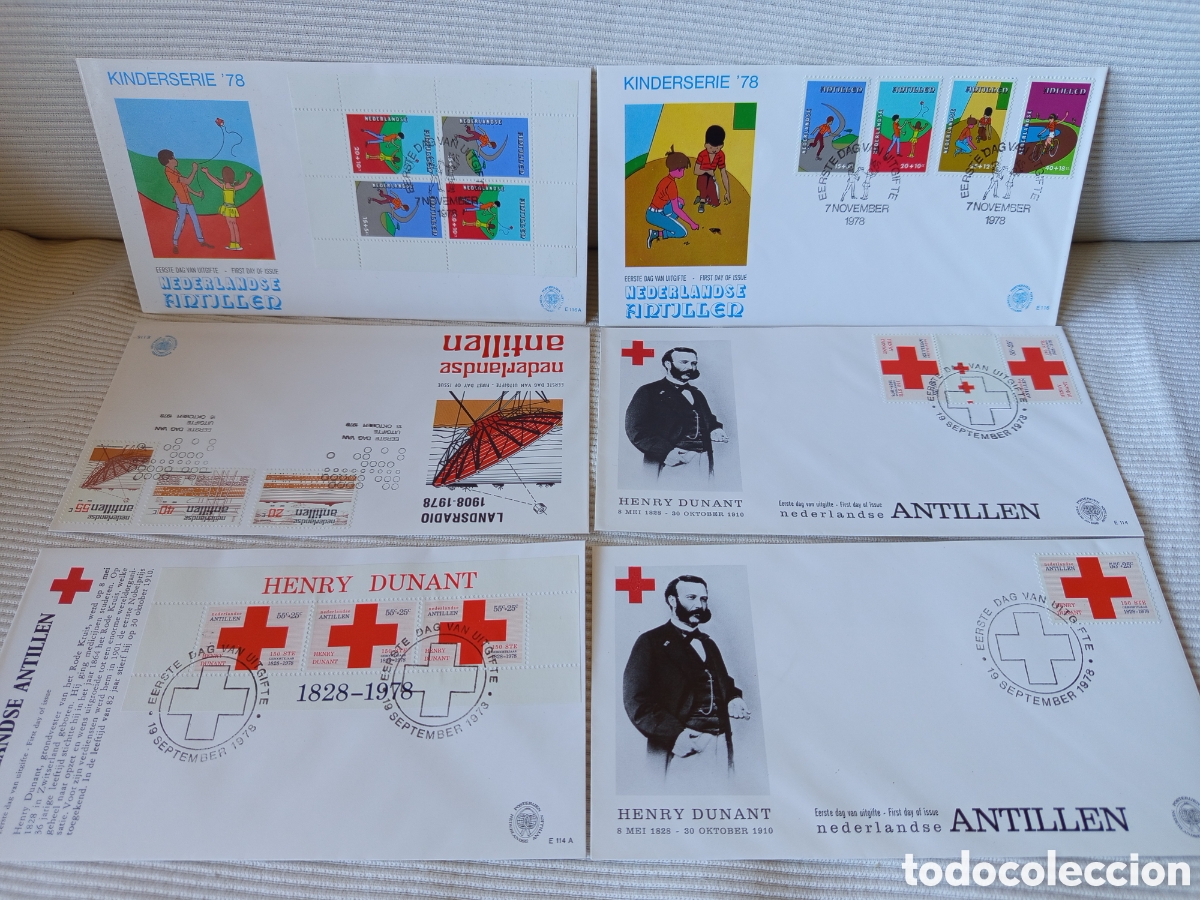 Sellos: Lote 8 Sobres Primer D&iacute;a (FDC) Antillas Neerlandesas 1978 - Cat&aacute;logo NVPH 583/593