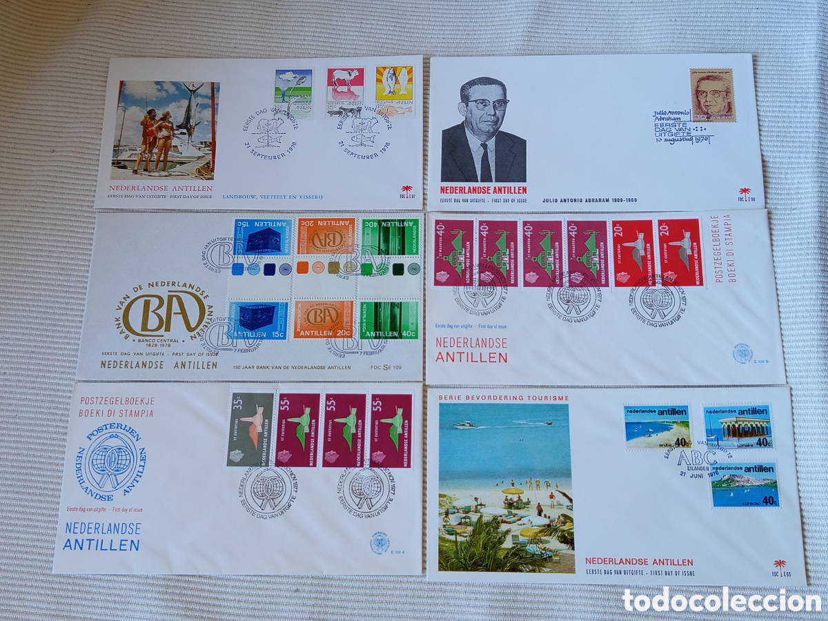 Sellos: Colecci&oacute;n Sobres Primer D&iacute;a (FDC) Antillas Neerlandesas 1976-1977