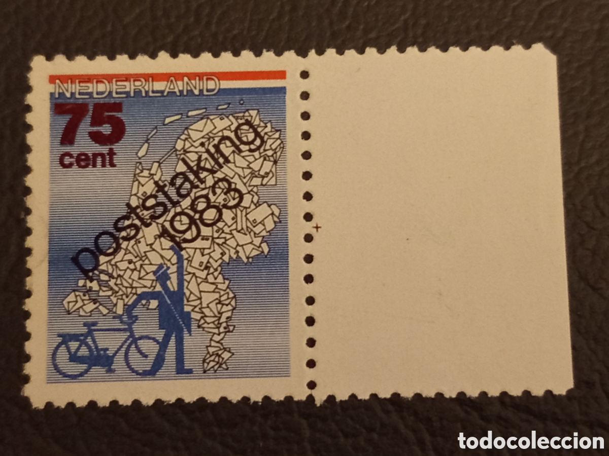 Sellos: 1983 Pa&iacute;ses Bajos Sello Huelga Postal NVPH L10 MH con Margen Perforado