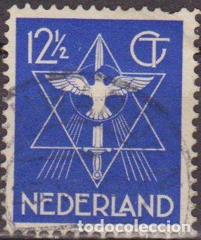 Sellos: Holanda 1933 Scott 200 Sello &ordm; Simbolo de la Paz Estrella, Paloma y Espada Michel 261 Yvert 253
