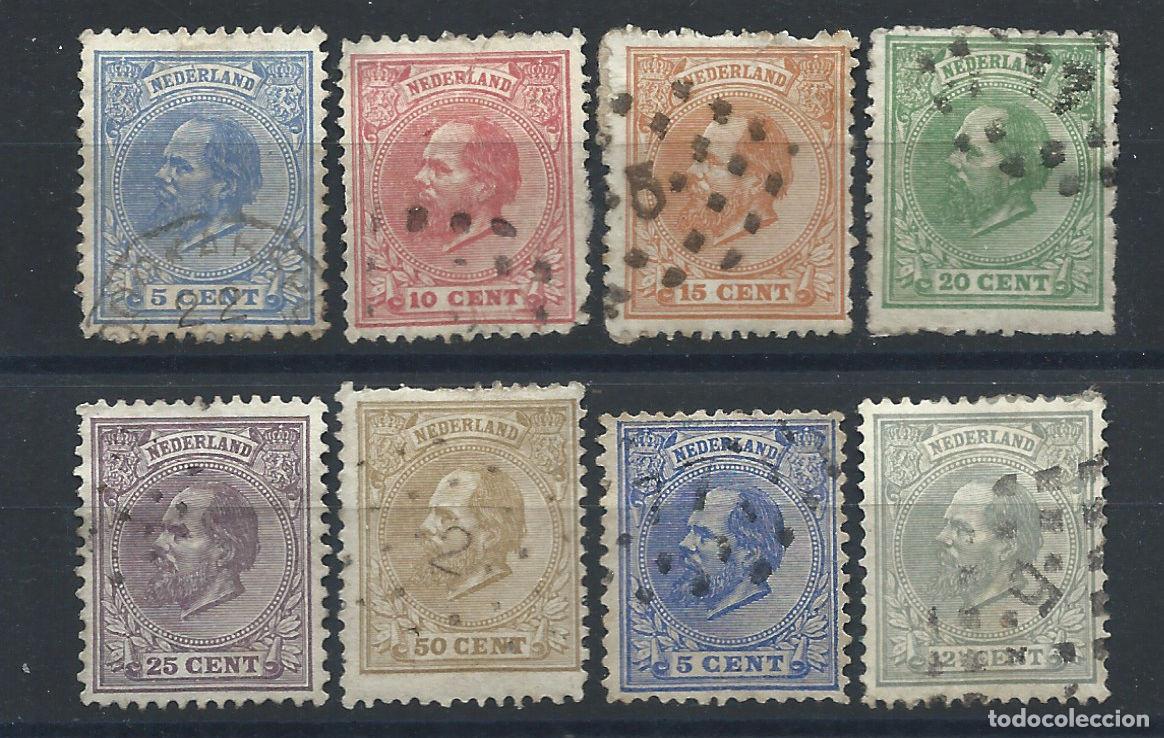 Sellos: Pays-Bas N&deg;19a/21a+23a/27a+19b+22c Obl (FU) 1872/88 - Guillaume III