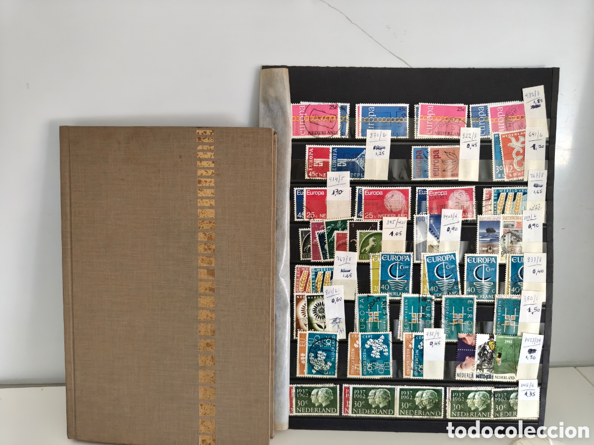 Briefmarken: Holanda lote series clasificador + fichas sellos usados