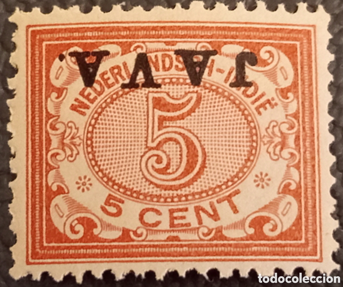 Sellos: Sello Indias Orientales Neerlandesas 1902/1908 - 5c Java Sobrecarga Invertida - NVPH 66f