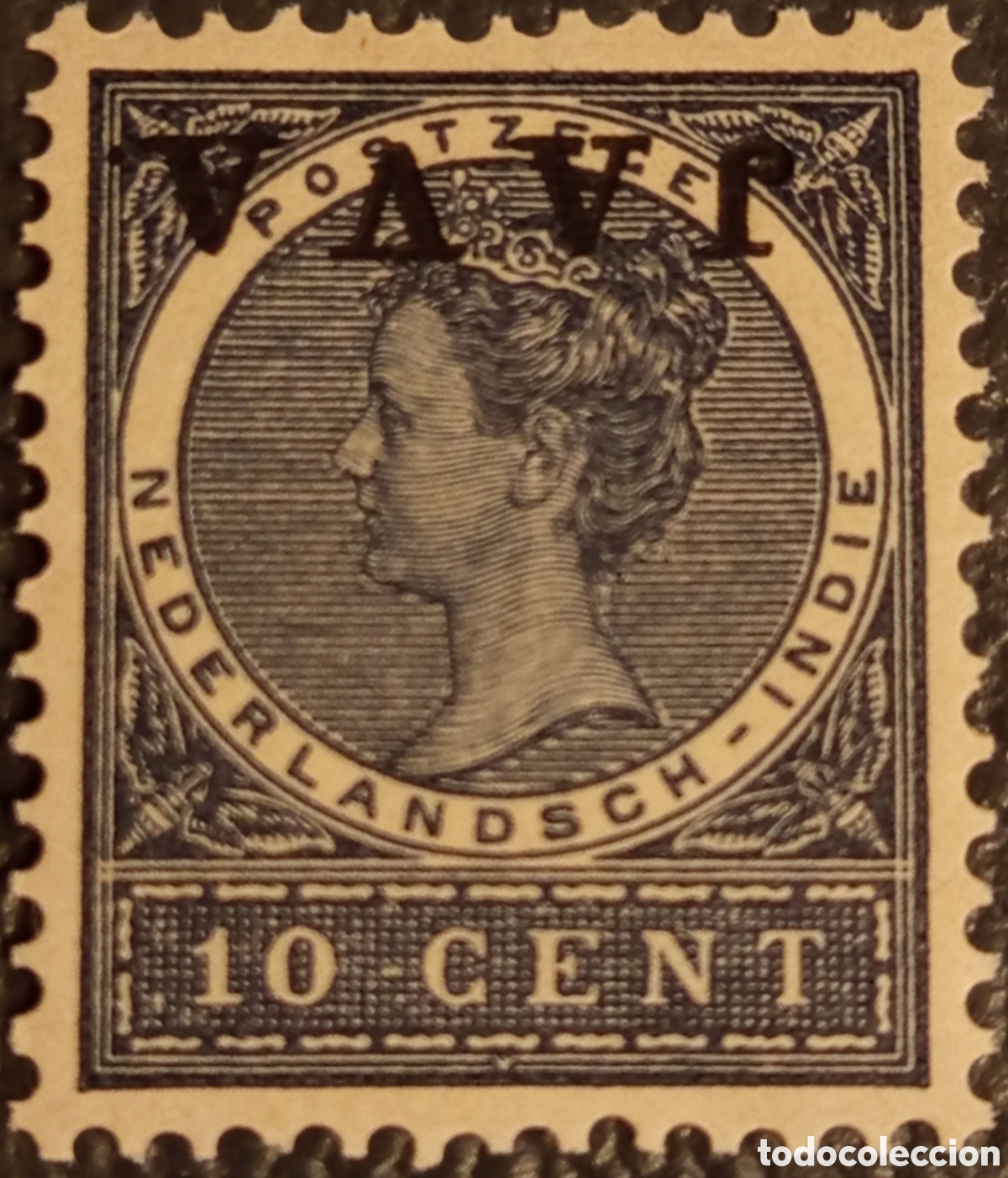 Sellos: 1908 Indias Orientales Holandesas 10c Variedad JAVA Invertido NVPH 64f MNH