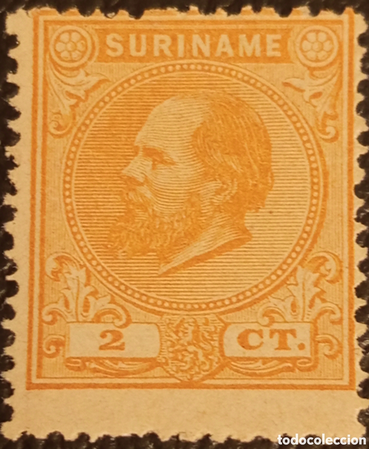 Sellos: Surinam 1873 Sello 2c Naranja Guillermo III - Cat&aacute;logo Michel 2 MH