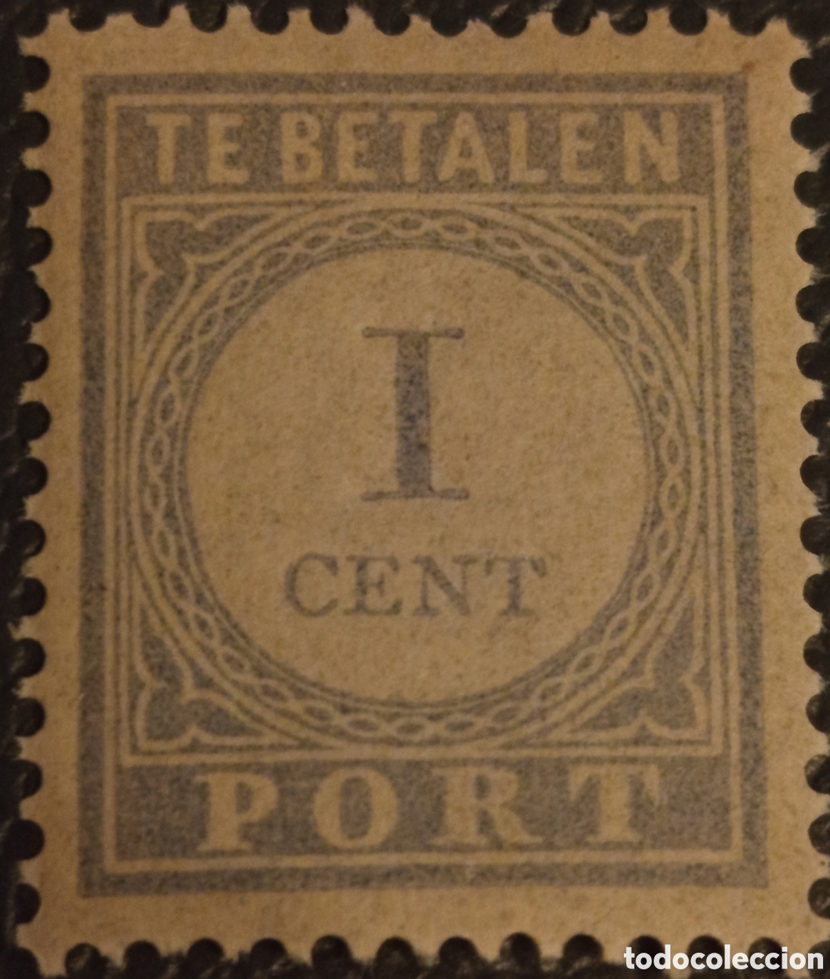 Sellos: Sello Pa&iacute;ses Bajos Tasa Postal 1881 - 1 Cent Azul - Scott #J3 (NVPH #P3) - MNH