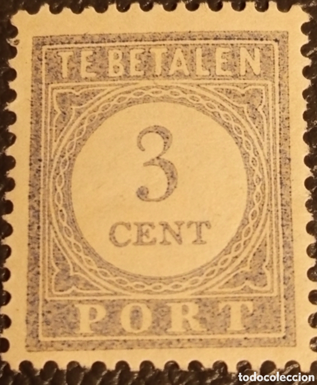 Sellos: Sello Pa&iacute;ses Bajos 1881 Tasa Postal 3 Cent Azul NVPH P18 MH