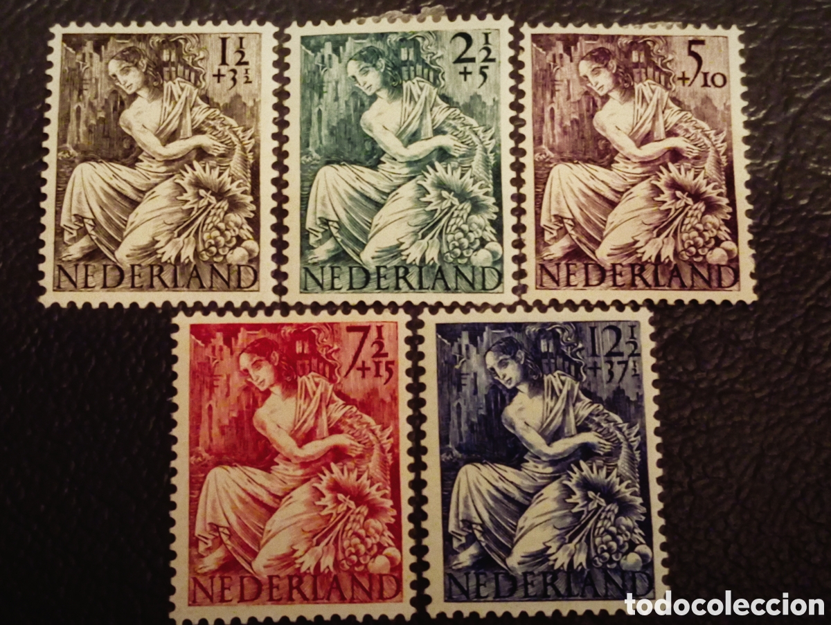 Sellos: Pa&iacute;ses Bajos 1946 - Auxilio V&iacute;ctimas de Guerra - NVPH 449-453 - MH