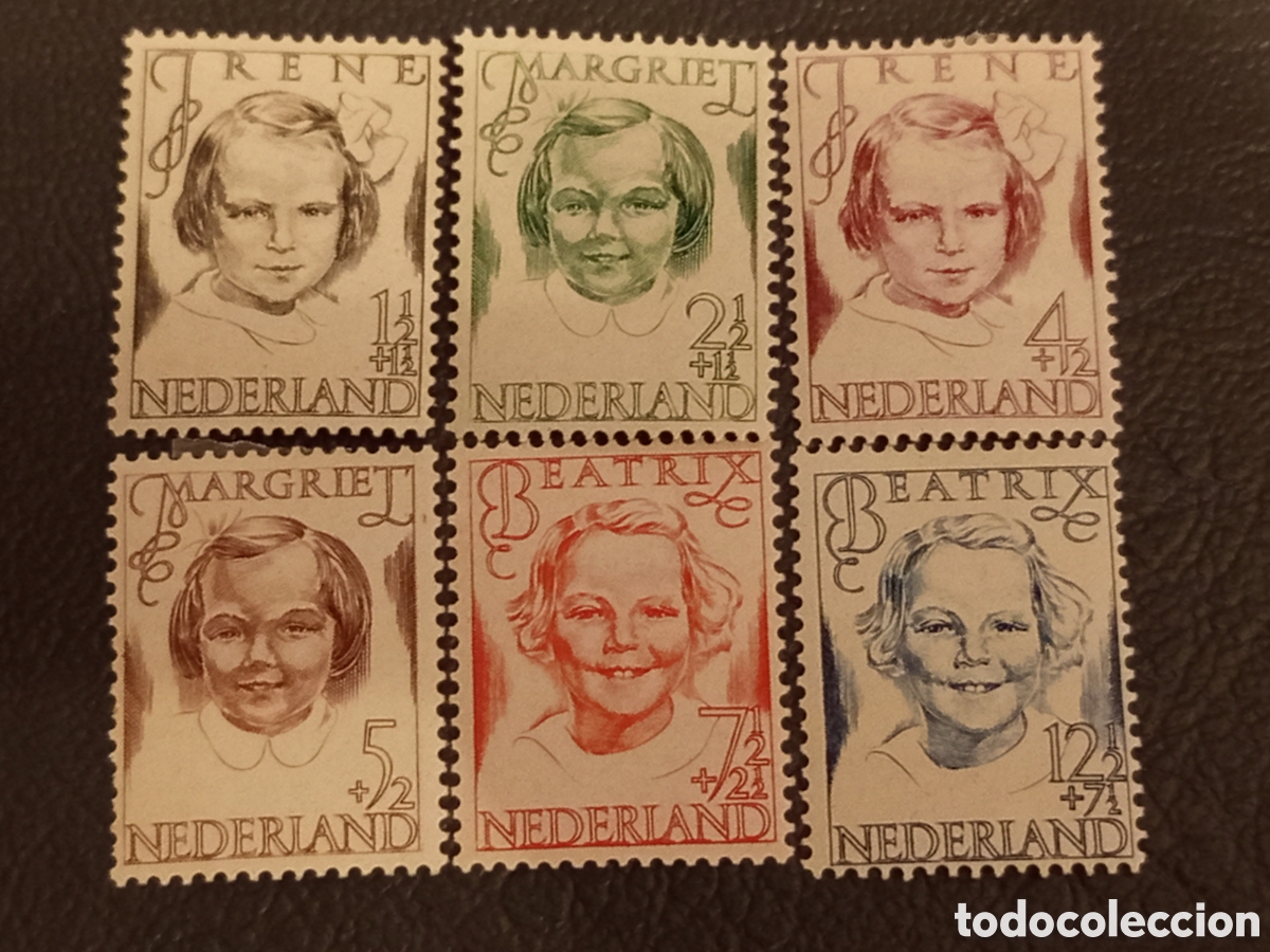 Sellos: Pa&iacute;ses Bajos -1946 - Serie Completa Princesas Ni&ntilde;ez (NVPH 454/459) MH