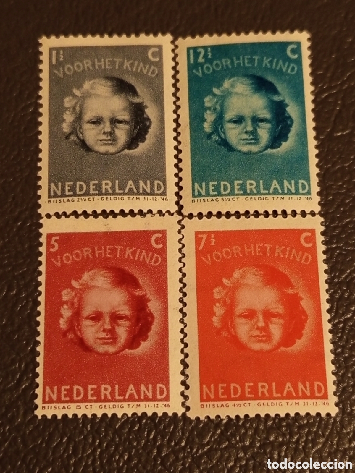 Sellos: Holanda 1945 - Lote 4 Valores Voor Het Kind (NVPH 444/448) MH