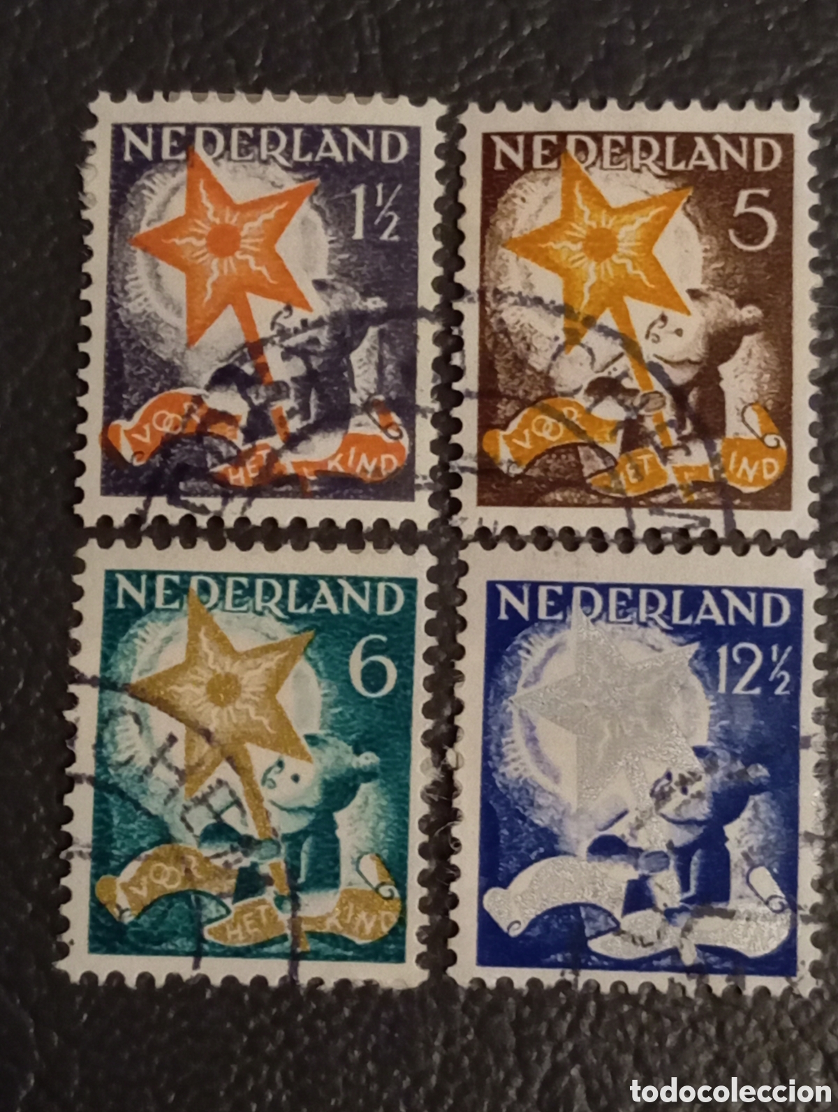 Sellos: Sellos Pa&iacute;ses Bajos 1933 Ni&ntilde;o con Estrella Epifan&iacute;a Usados - NVPH 261/264
