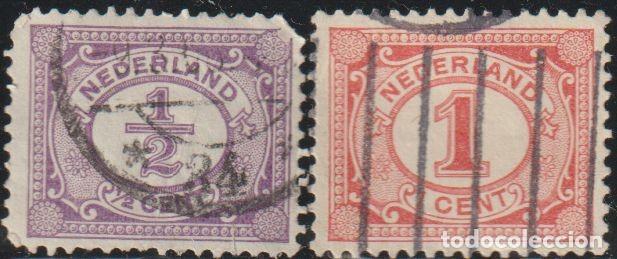 Sellos: Holanda 1898-1924 Scott 55/6 Sellos &ordm; Cifras Numeros Michel 49/50 Yvert 65/6 Nederland Paises Bajos