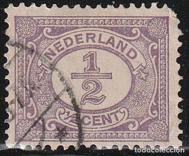 Sellos: Holanda 1898-1924 Scott 55 Sello &ordm; Cifras Numeros Michel 49 Yvert 65 Stamps Timbre Pays-Bas Briefmar