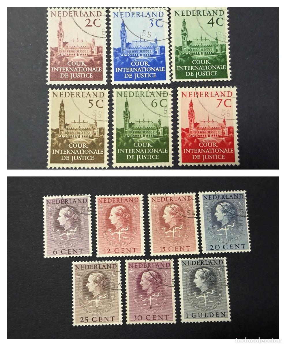 Sellos: HOLANDA,1951.YVERT SERVICIO 26/39. CORTE INTERNACIONAL DE JUSTICIA DE LA HAYA.SERIE COMPLETA.USADA.