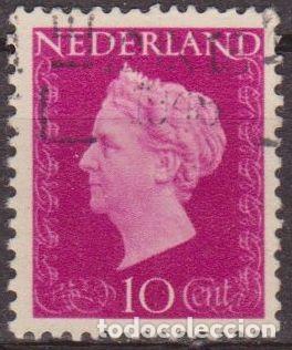 Sellos: Holanda 1947 Scott 289 Sello &ordm; Reina Guillermina Queen Wilhelmina (1880-1962) Michel 481 Yvert 469