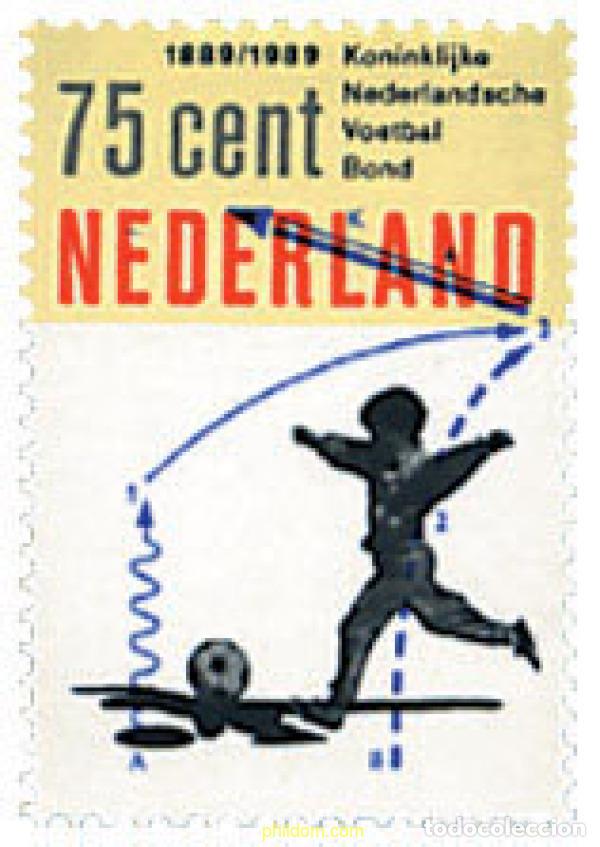 Sellos: 67896 MNH HOLANDA 1989 CENTENARIO DE LA FEDERACION HOLANDESA DE FUTBOL
