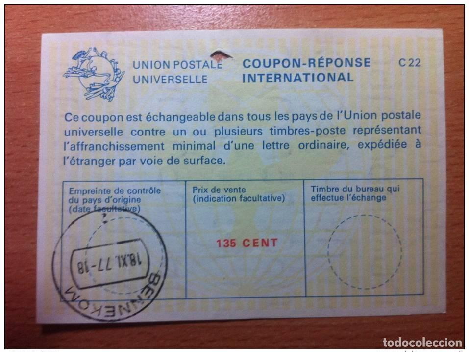 Sellos: Pa&iacute;ses Bajos 135 centavos 18.11.1977 UPU Uni&oacute;n Postal Union Internacional C22 CUP&Oacute;N-RESPUESTA