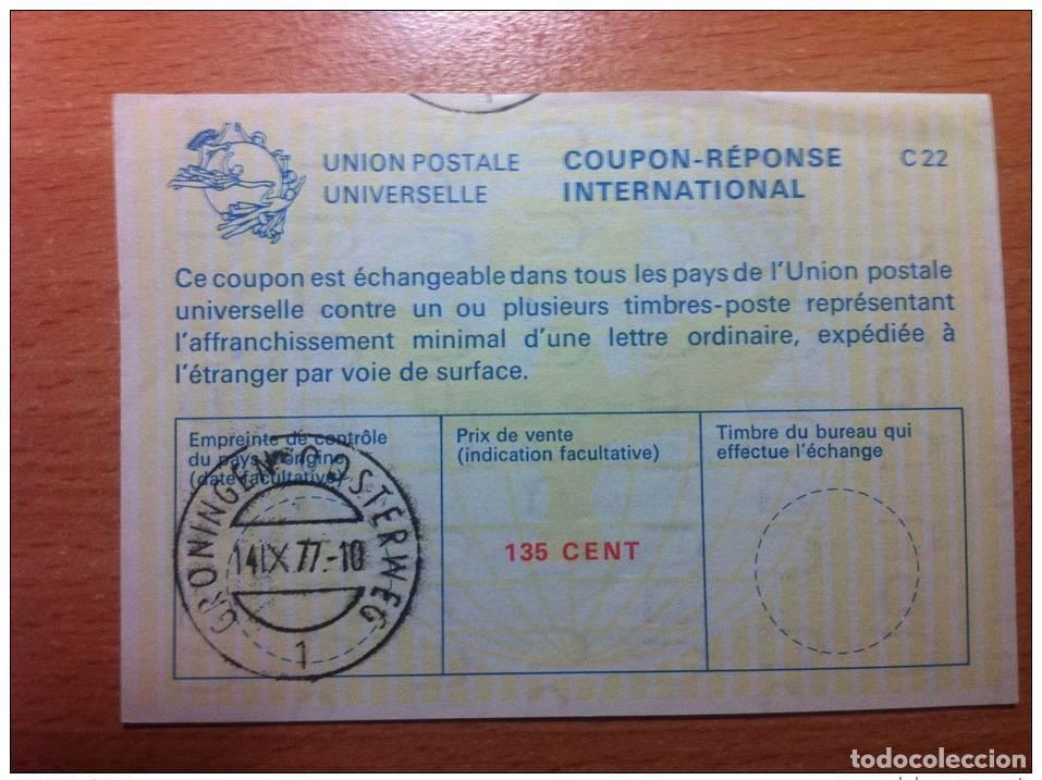 Sellos: Pa&iacute;ses Bajos 135 centavos 14.09.1977 UPU Uni&oacute;n Postal Union Internacional C22 CUP&Oacute;N-RESPUESTA
