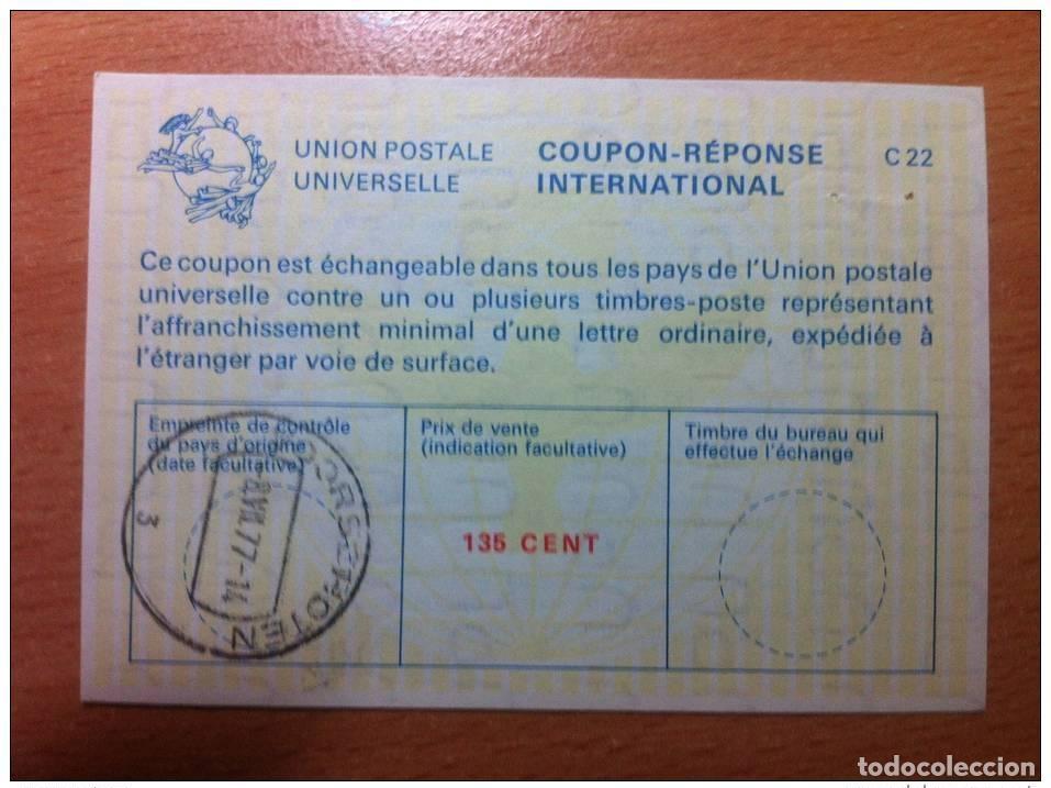 Sellos: Pa&iacute;ses Bajos 135 c&eacute;ntimos 08.07.1977 UPU Uni&oacute;n Postal Union Internacional C22 CUP&Oacute;N-RESPUESTA