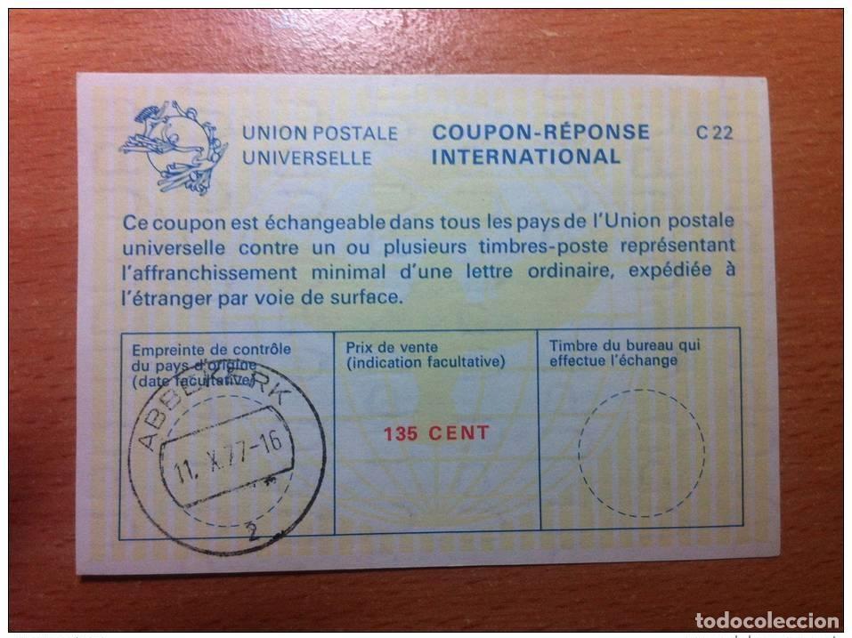 Sellos: Pa&iacute;ses Bajos 135 centavos 11.10.1977 UPU Uni&oacute;n Postal Union Internacional C22 CUP&Oacute;N-RESPUESTA