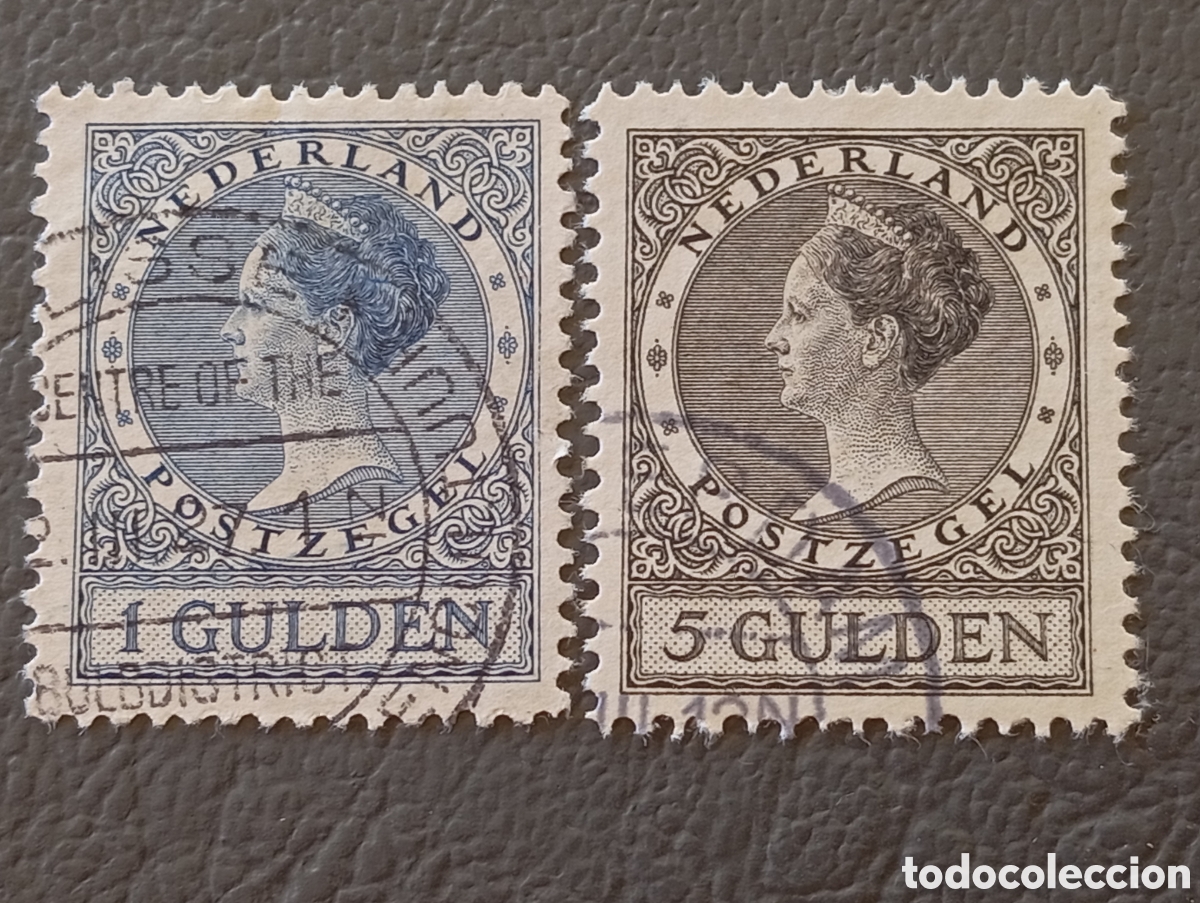 Sellos: Pa&iacute;ses Bajos 1926 &middot; Reina Wilhelmina &rdquo;Veth&rdquo; &middot; 1G + 5G &middot; NVPH 163+165 &middot; Usado