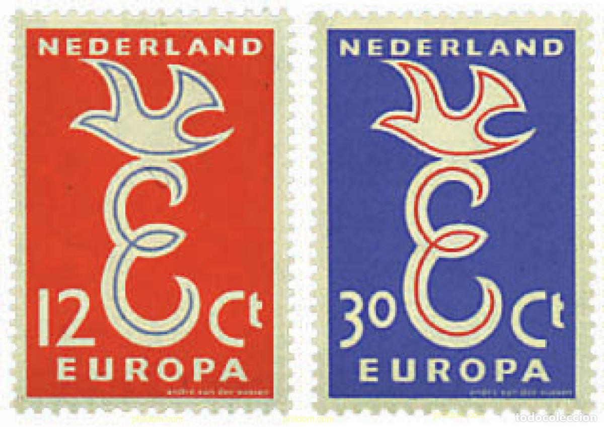Sellos: 323892 HINGED HOLANDA 1958 EUROPA CEPT. AL SERVICIO DE LA IDEA EUROPEISTA