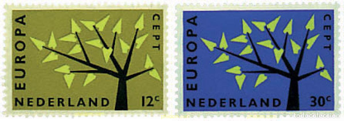 Sellos: 62069 MNH HOLANDA 1962 EUROPA CEPT. ARBOL CON 19 HOJAS