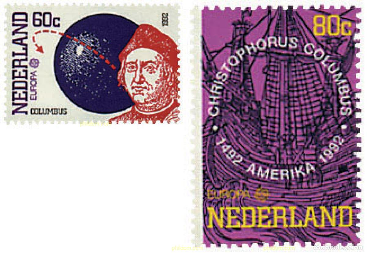 Sellos: 62821 MNH HOLANDA 1992 EUROPA CEPT. 500 ANIVERSARIO DEL DESCUBRIMIENTO DE AMERICA