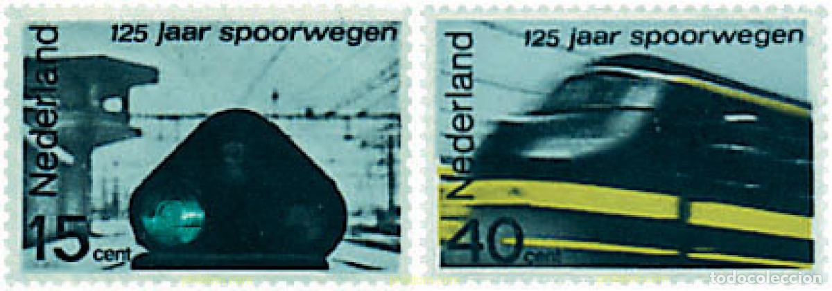 Sellos: 75107 MNH HOLANDA 1964 125 ANIVERSARIO DEL FERROCARRIL HOLANDES