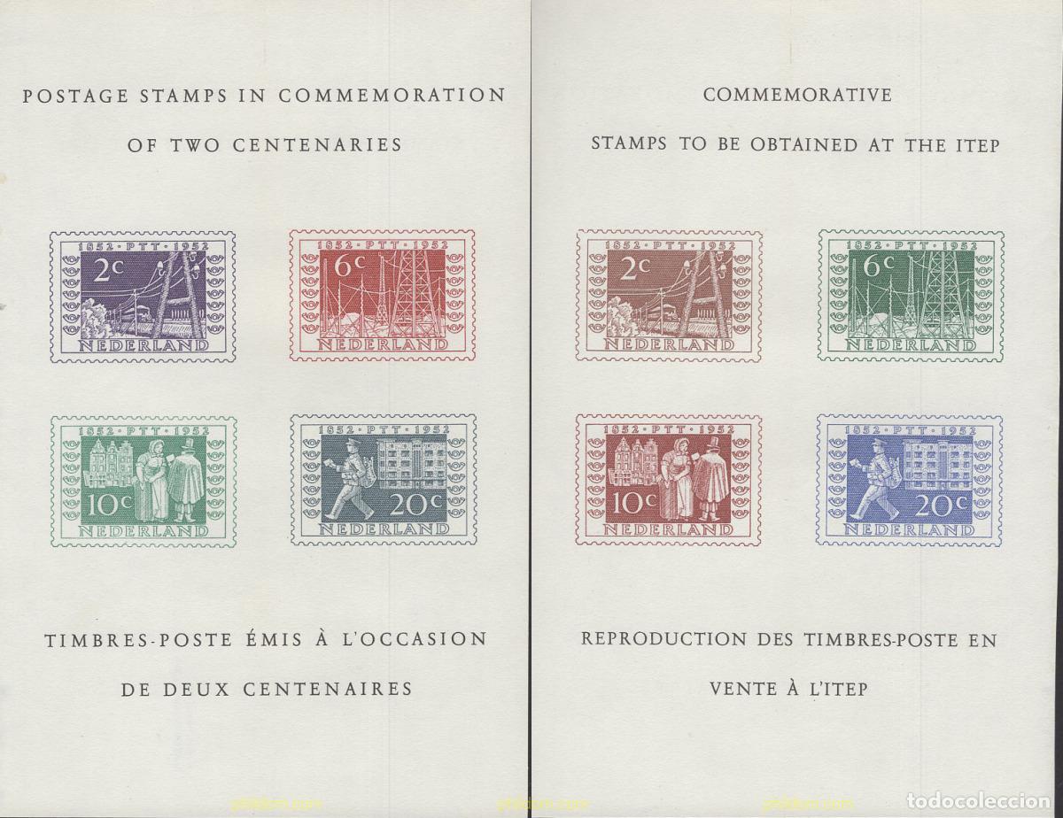 Sellos: 660203 MNH HOLANDA 1952 CENTENARIO DEL CORREO Y DEL TELEGRAFO