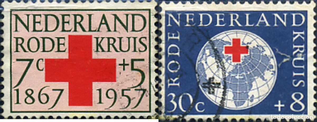 Sellos: 286603 USED HOLANDA 1957 90 ANIVERSARIO DE LA CRUZ ROJA HOLANDESA