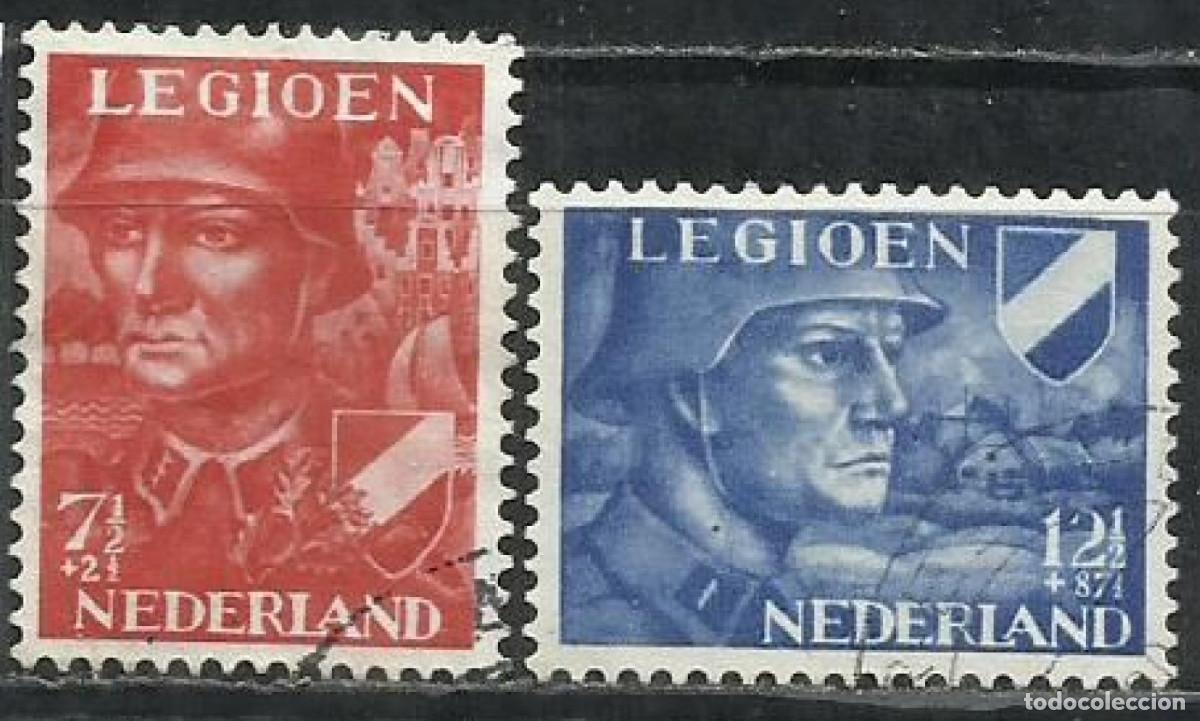 Sellos: 8055-SERIE COMPLETA HOLANDA 1942 N&ordm; 393/394 LEGI&Oacute;N. MILITAR&Iacute;A, EJERCITO.NETHERLAND. PAISES BAJOS