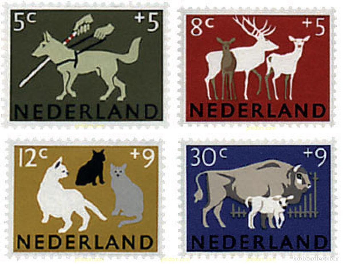 Sellos: 67861 MNH HOLANDA 1964 CENTENARIO DE LA SOCIEDAD PROTECTORA DE ANIMALES