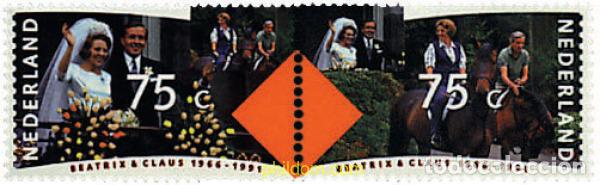 Sellos: 100887 MNH HOLANDA 1991 25 ANIVERSARIO DE LA BODA DE LA REINA BEATRIZ Y EL PRINCIPE CLAUS