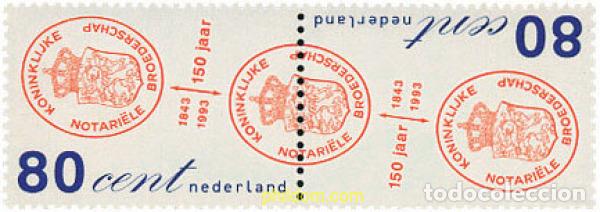 Sellos: 113000 MNH HOLANDA 1993 150 ANIVERSARIO DE LA COFRARIA REAL DEL NOTARIADO