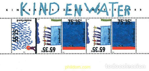 Sellos: 67893 MNH HOLANDA 1988 PRO INFANCIA. EL NI&Ntilde;O Y EL AGUA