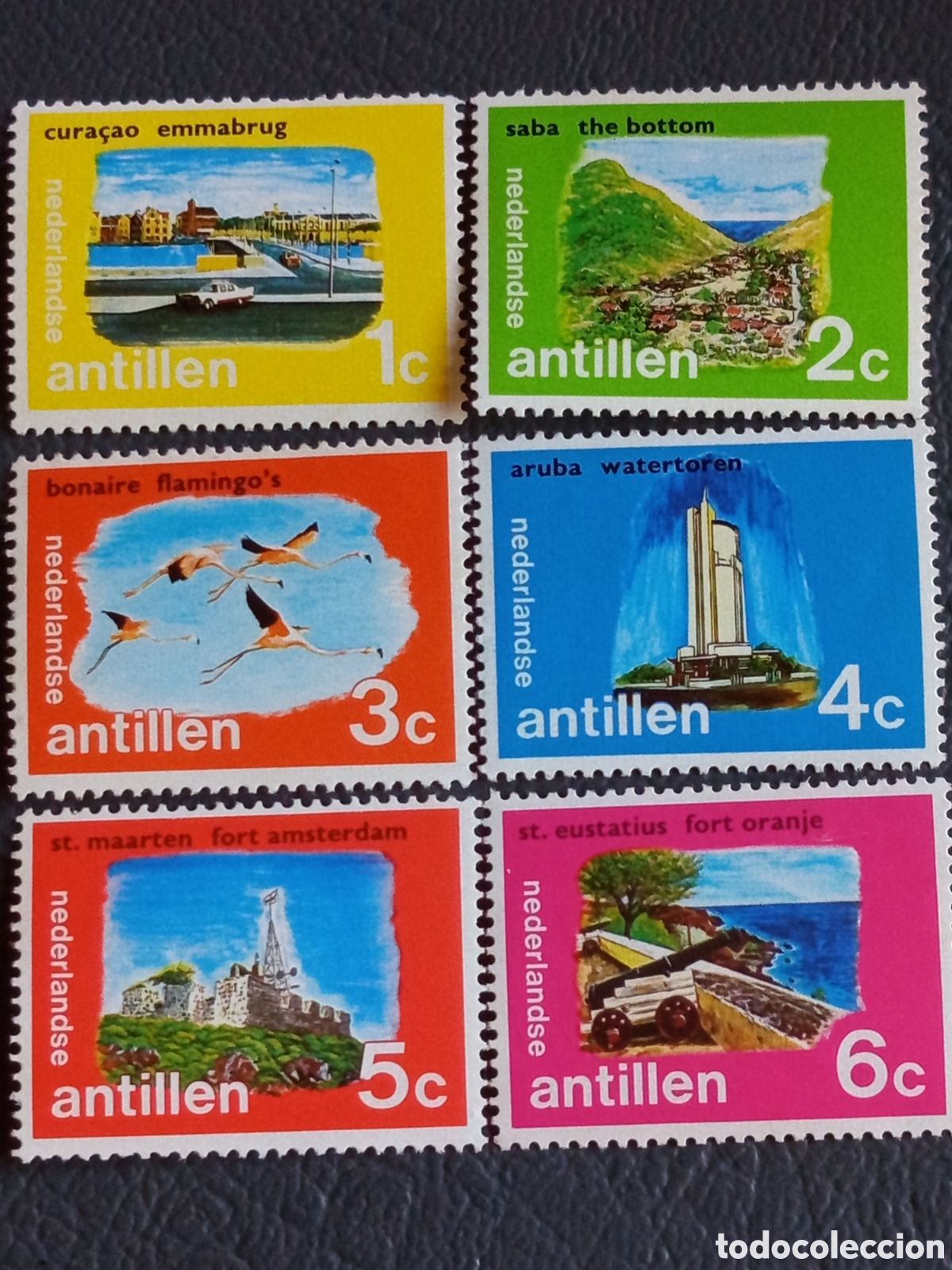 Sellos: Serie Completa Antillas Neerlandesas 1973 Aruba Curacao Bonaire 1c-6c Mi#240/45 MNH