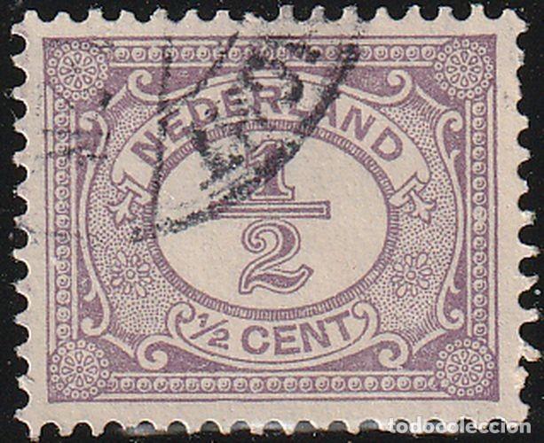 Sellos: Holanda 1898-1924 Scott 55 Sello &ordm; Cifras Numeros Michel 49 Yvert 65 Stamps Timbre Pays-Bas Briefmar