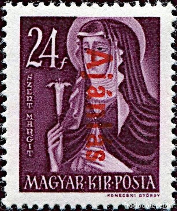 Sellos: Hungria 1946 Scott F3 Sello * Personajes St. Margaret (1242-1270) Sobreimpreso &rdquo;Aj&aacute;nl&aacute;s&rdquo; Michel 875