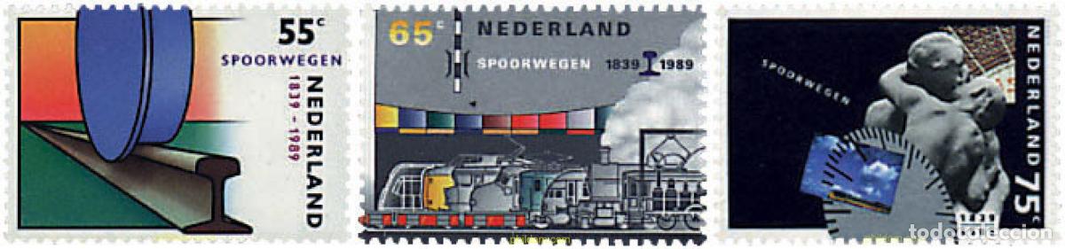 Sellos: 55017 MNH HOLANDA 1989 150 ANIVERSARIO DEL FERROCARRIL HOLANDES