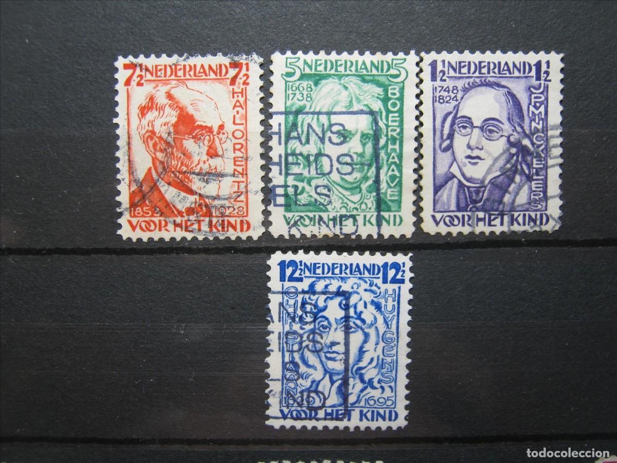 Selos: HOLANDA PA&Iacute;SES BAJOS 1928 SERIE YVERT 215/218 USADOS PERFECTOS.