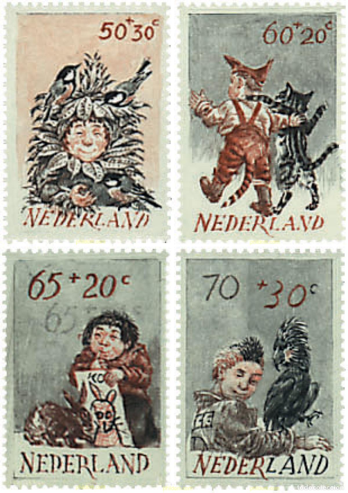 Sellos: 67884 MNH HOLANDA 1982 PRO INFANCIA. EL NI&Ntilde;O Y LOS ANIMALES