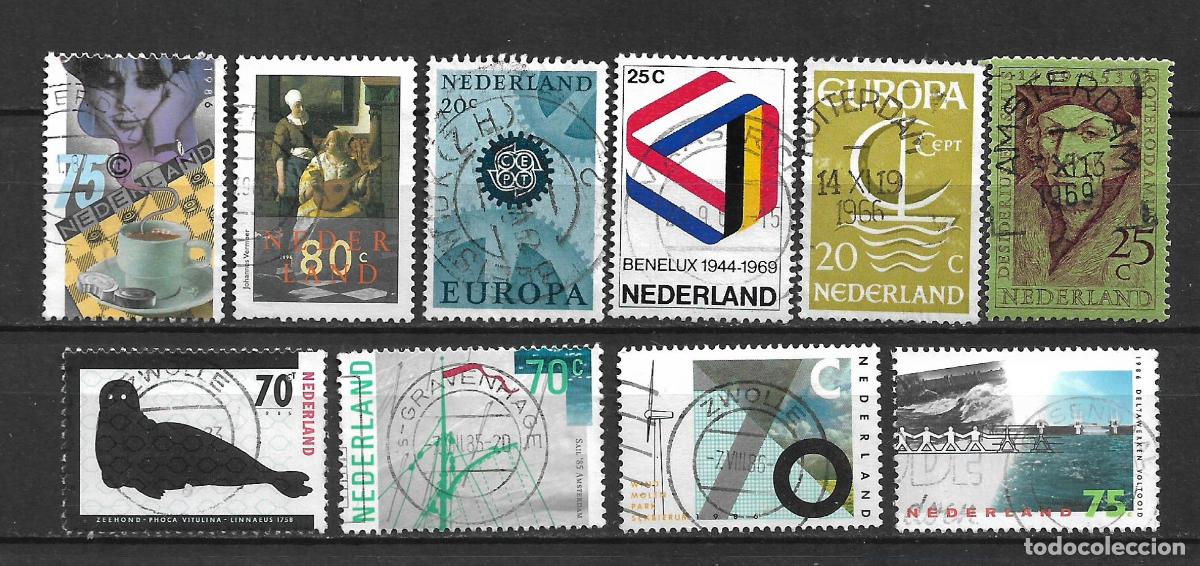 Timbres: holanda lote 10 sellos usados - 30/14
