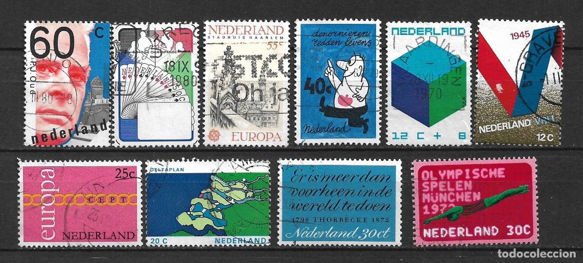 Francobolli: holanda lote 10 sellos usados - 30/14
