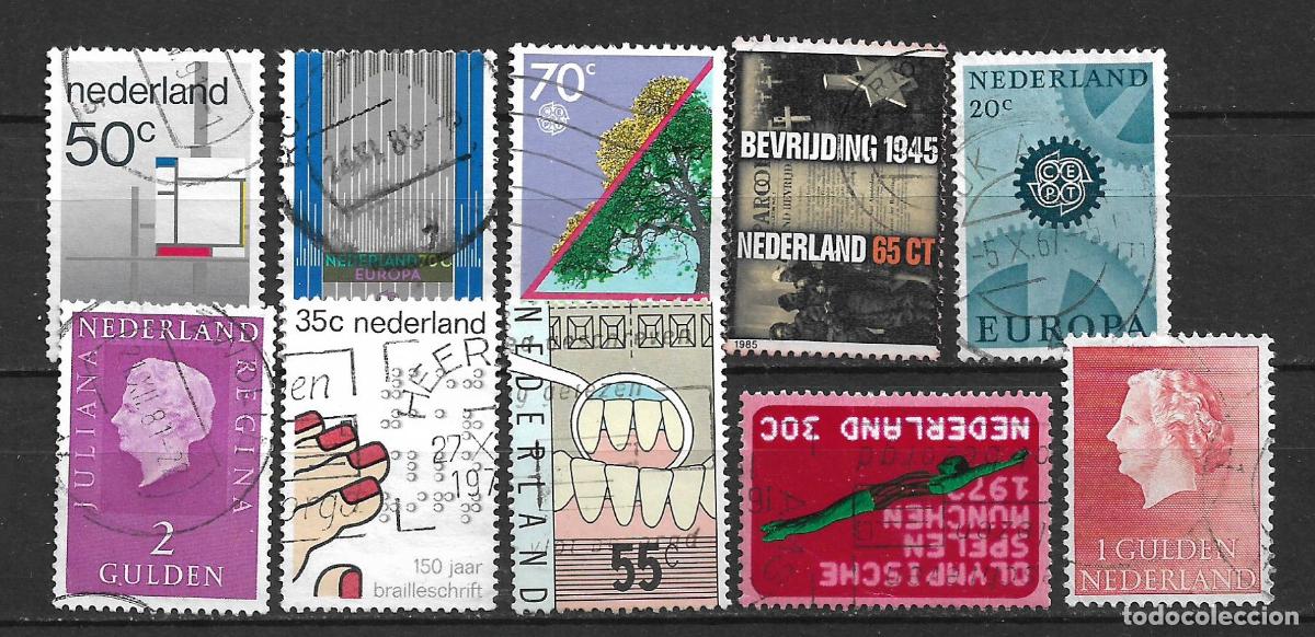 Sellos: holanda lote 10 sellos usados - 30/15