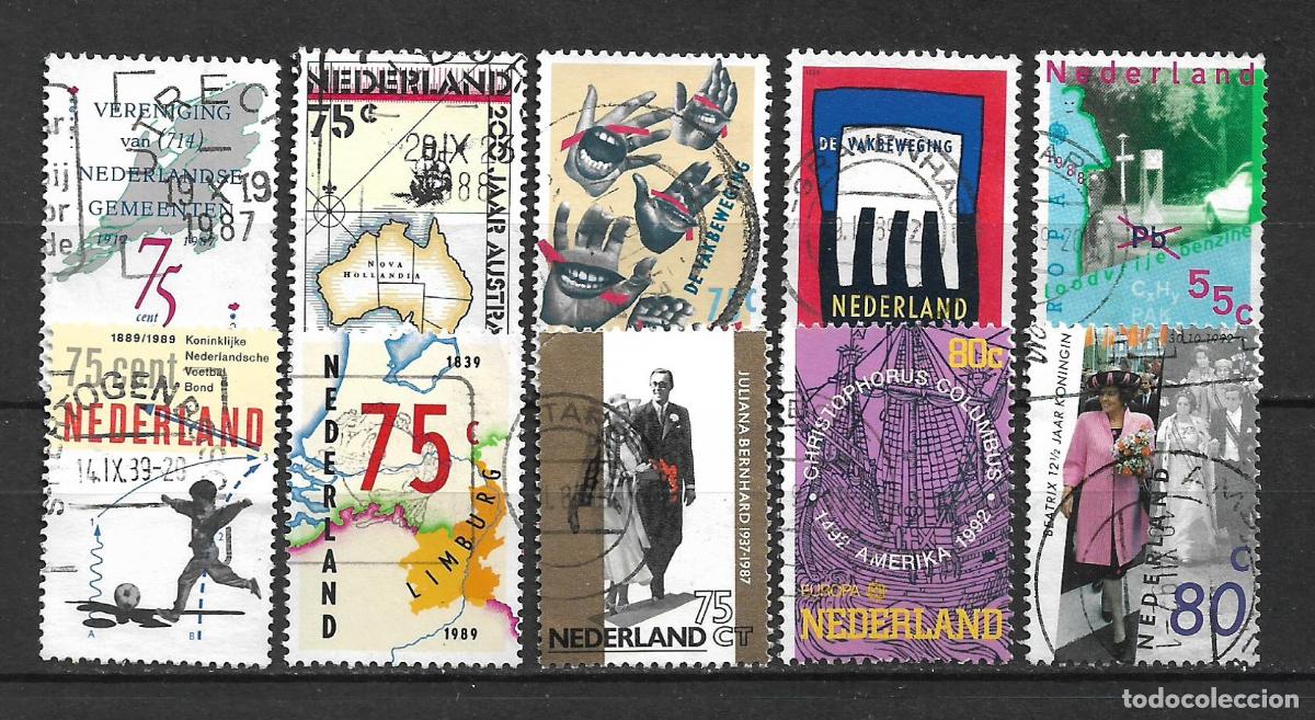 Francobolli: holanda lote 10 sellos usados - 28/2