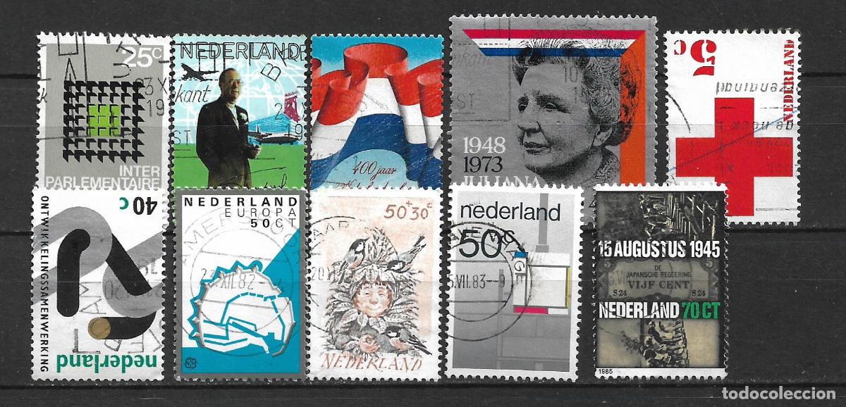 Francobolli: holanda lote 10 sellos usados - 28/2