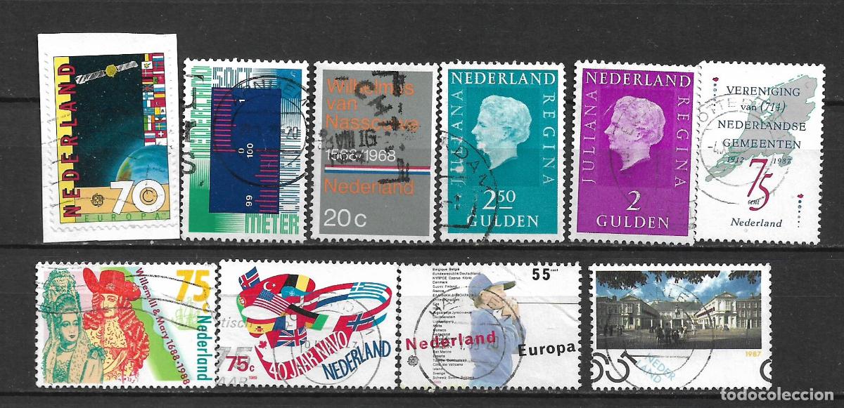 Francobolli: holanda lote 10 sellos usados - 28/2