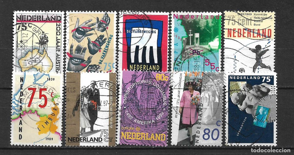 Timbres: holanda lote 10 sellos usados - 28/2