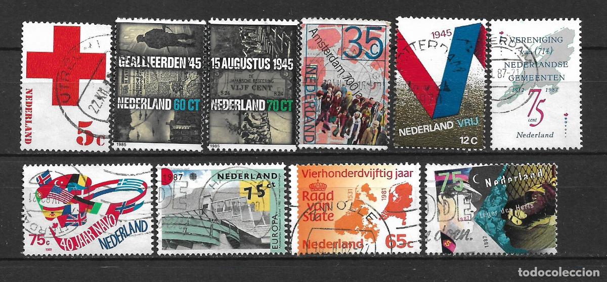 Timbres: holanda lote 10 sellos usados - 28/2